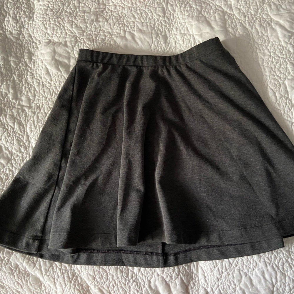 Grey plain school girl skirt
